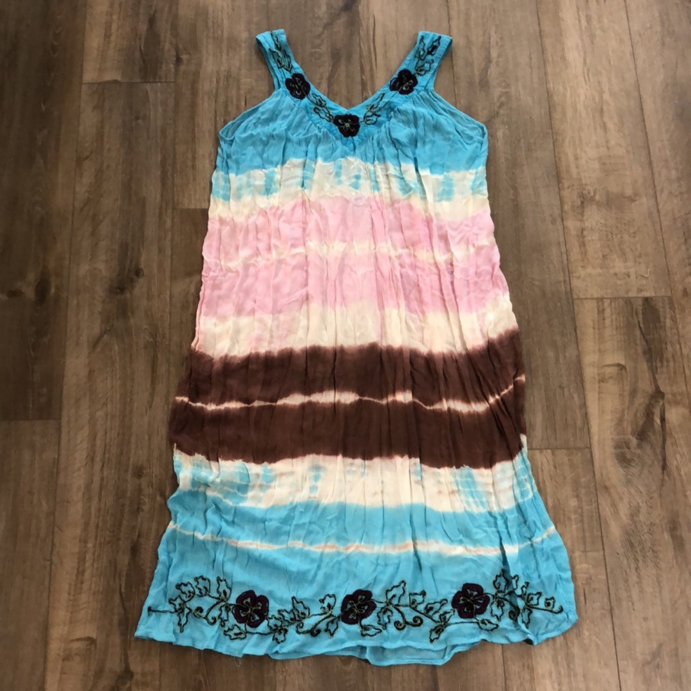 SUNFLOWER Batik Tie Dye Boho Maxi Dress - Made in India